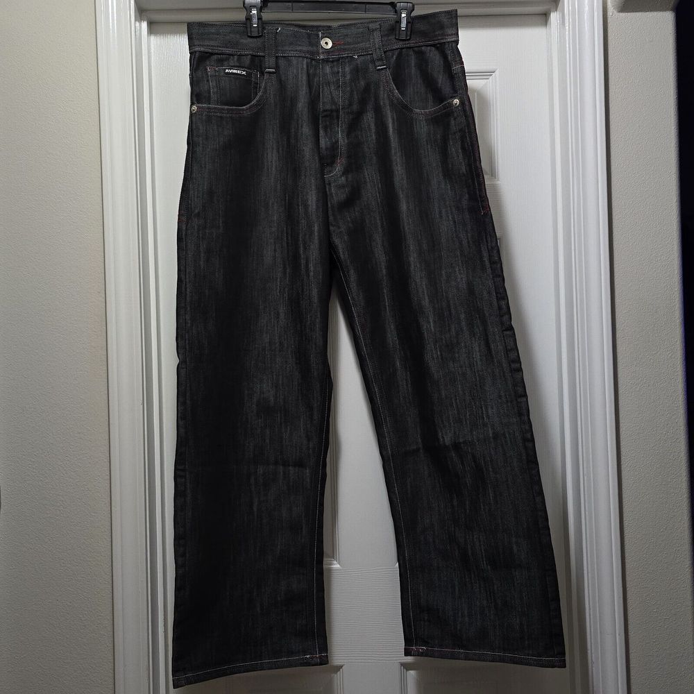 Vintage Avirex SONS OF MAYHEM Jeans Baggy‎ Black Hip Hop Skater Men's 38x34